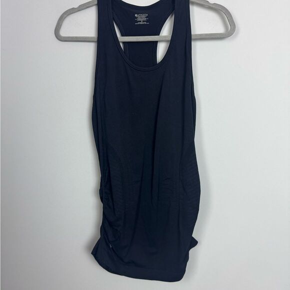 ATHLETA | Black Ruched Racerback Seamless Tank Top Women’s Size Small - Picture 2 of 9